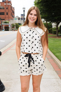 Meggy Dot Top - Cream/Black - MerciGrace BoutiqueTop