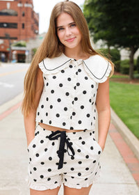 Meggy Dot Top - Cream/Black - MerciGrace BoutiqueTop