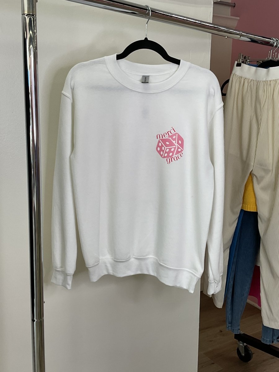 MerciGrace Dice Sweatshirt- White - MerciGrace BoutiqueSweatshirt