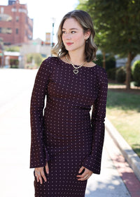Merlot Kisses Polka Dot Maxi Dress - Burgundy - MerciGrace BoutiqueDress