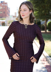 Merlot Kisses Polka Dot Maxi Dress - Burgundy - MerciGrace BoutiqueDress
