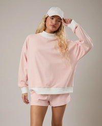 Mid Rise Stripe Shorts - Peach Cream Stripe - MerciGrace BoutiqueShorts