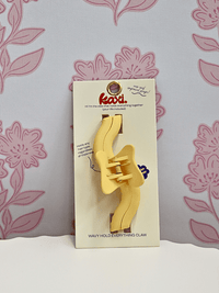 Midi Wavy Hold Everything Claw Clip - Matte Butter Yellow - MerciGrace BoutiqueHair Clips