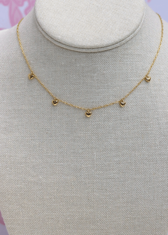 Mini Heart Charm Chain Necklace - Gold - MerciGrace BoutiqueNecklace