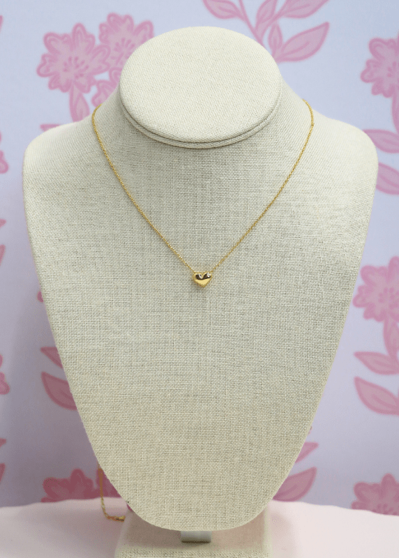 Mini Heart Pendant Necklace - Gold - MerciGrace BoutiqueNecklace