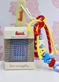 Mini Scalp To Ends Bag Charm Brush - Butter Yellow/Light Blue - MerciGrace BoutiqueBrush