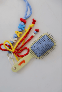 Mini Scalp To Ends Bag Charm Brush - Butter Yellow/Light Blue - MerciGrace BoutiqueBrush