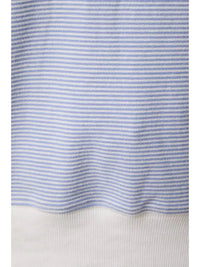 Mock Neck Sweatshirt Top - Blue Cream Stripe - MerciGrace BoutiqueTop