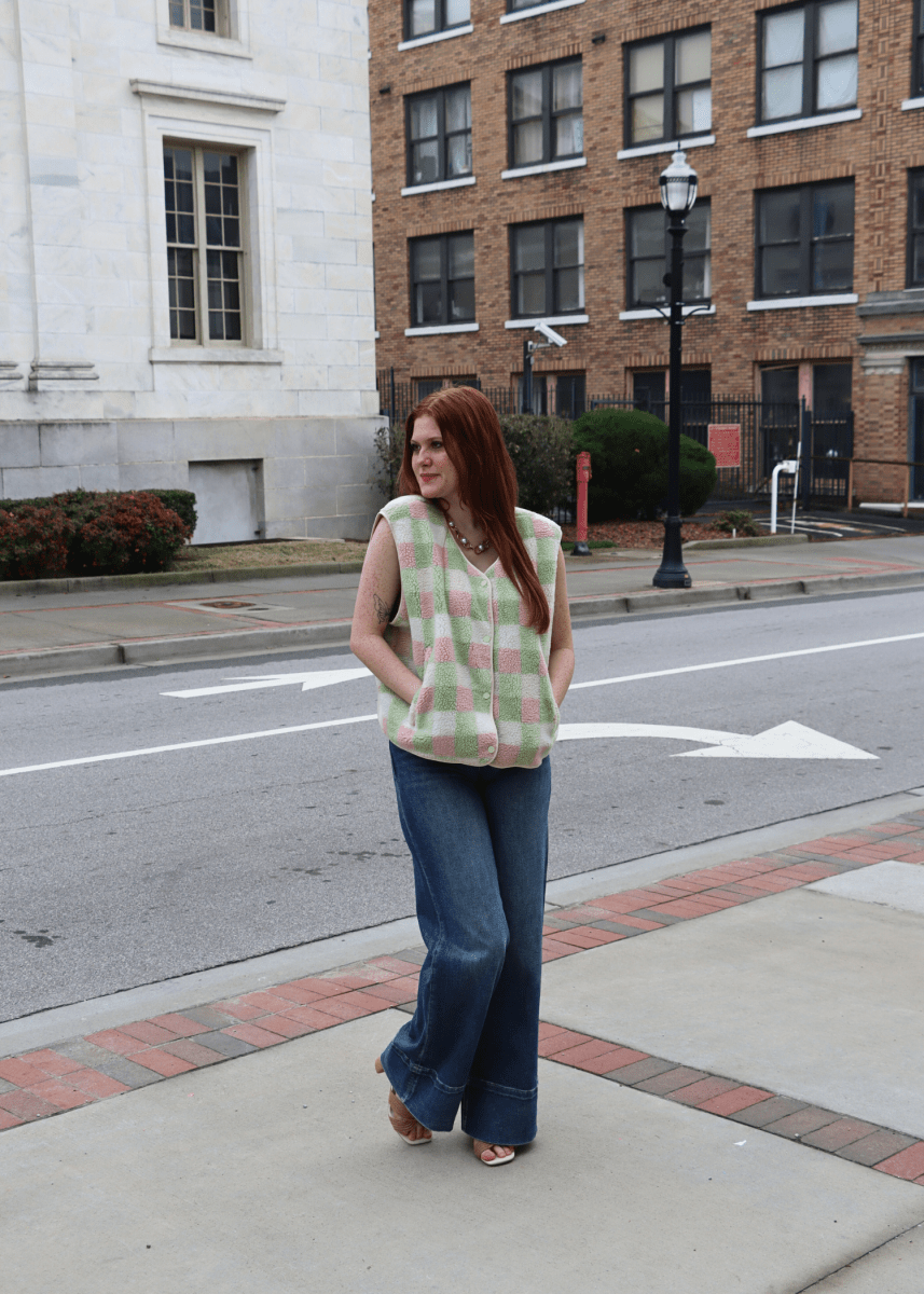 Multi Color Gingham Vest - Mint Combo - MerciGrace BoutiqueVest