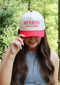 Not Flirting Just Hot Hat - Red/Natural - MerciGrace BoutiqueHat