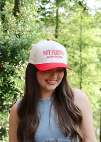 Not Flirting Just Hot Hat - Red/Natural - MerciGrace BoutiqueHat