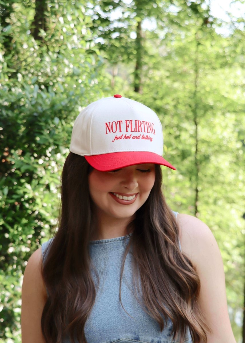 Not Flirting Just Hot Hat - Red/Natural - MerciGrace BoutiqueHat