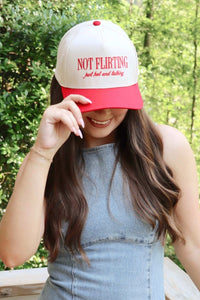 Not Flirting Just Hot Hat - Red/Natural - MerciGrace BoutiqueHat