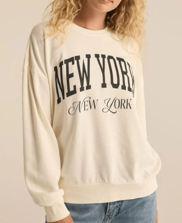 NY Sunday Sweatshirt - Sea Salt - MerciGrace BoutiqueSweatshirt