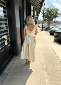 Olivia Bow Tie Linen Midi Dress - MerciGrace BoutiqueDress