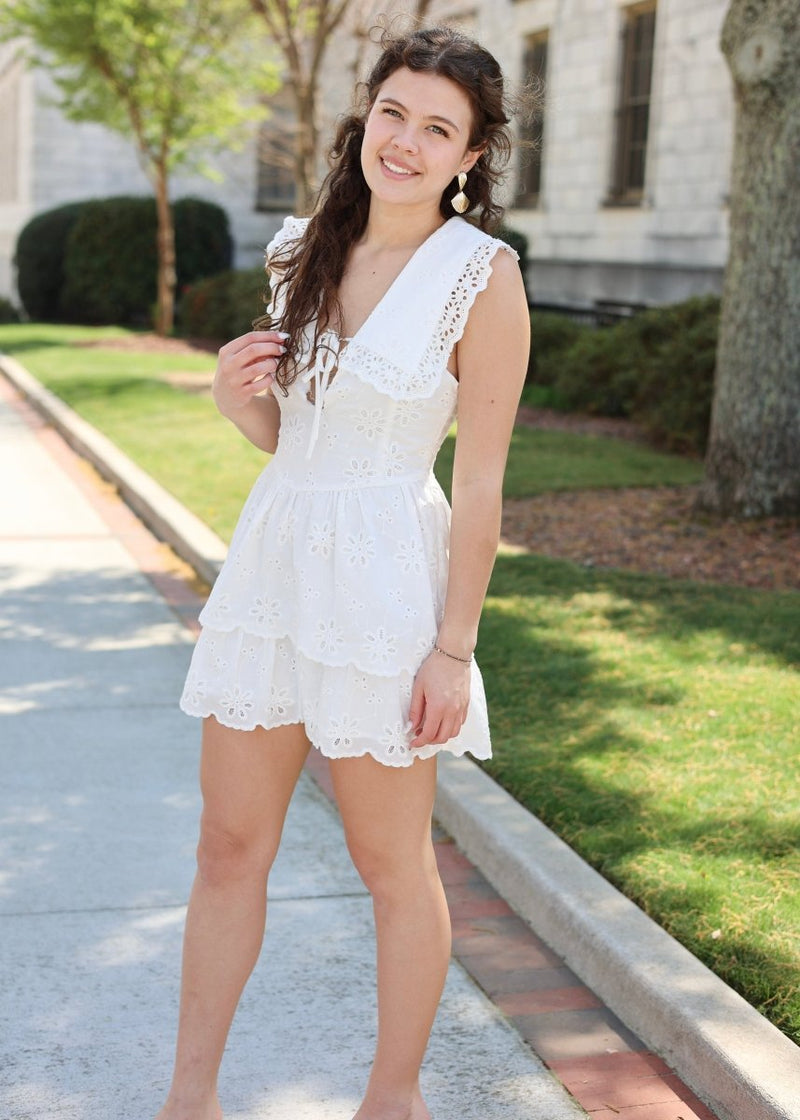 Olivia Eyelet Mini Dress