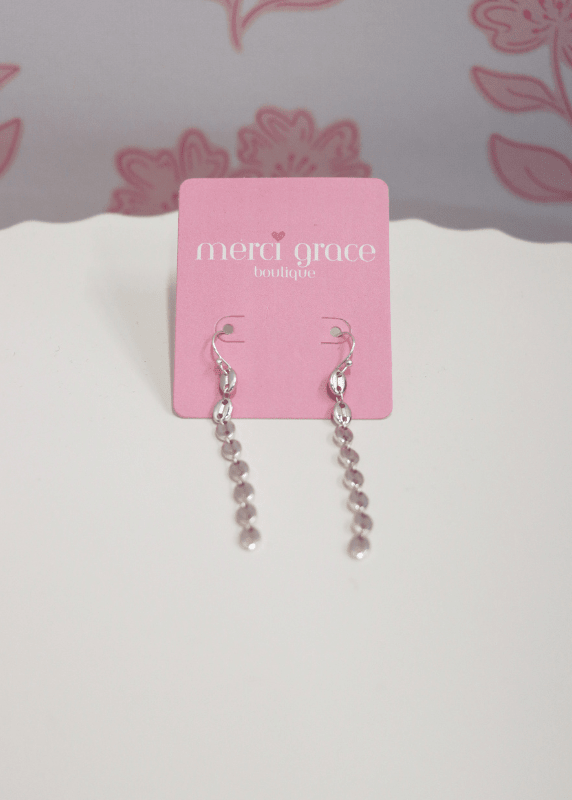 Oval Link Chain Earrings - Rhodium - MerciGrace BoutiqueEarrings