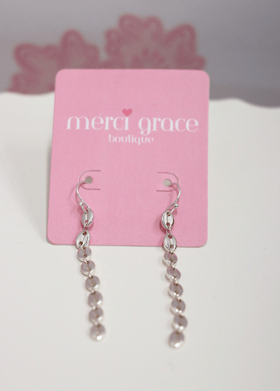 Oval Link Chain Earrings - Rhodium - MerciGrace BoutiqueEarrings