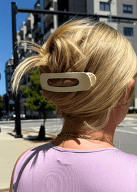 Oversized Lay Down Claw Clip - Matte Cream - MerciGrace BoutiqueHair Clips