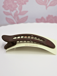Oversized Lay Down Claw Clip - Shiny Dark Brown - MerciGrace BoutiqueHair Clips