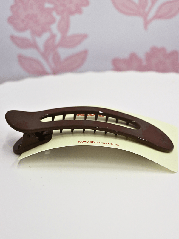 Oversized Lay Down Claw Clip - Shiny Dark Brown - MerciGrace BoutiqueHair Clips