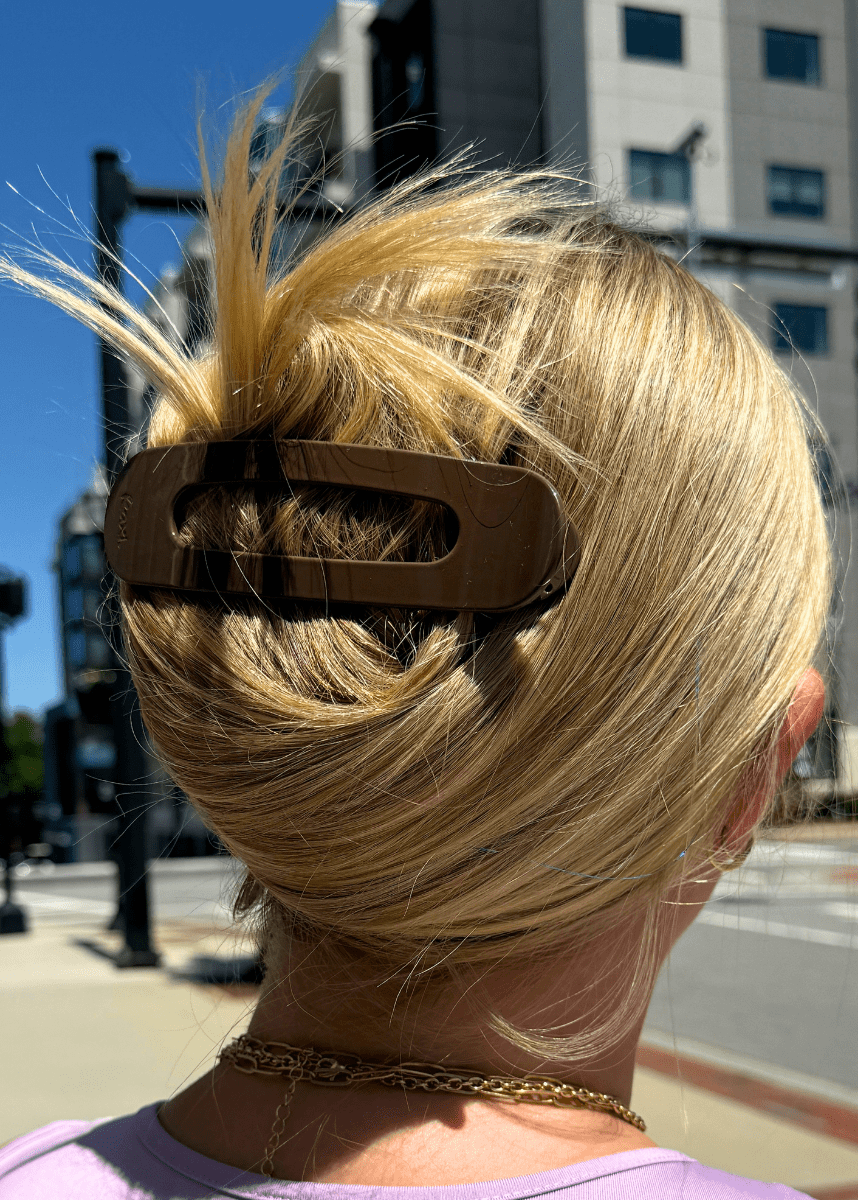 Oversized Lay Down Claw Clip - Shiny Dark Brown - MerciGrace BoutiqueHair Clips