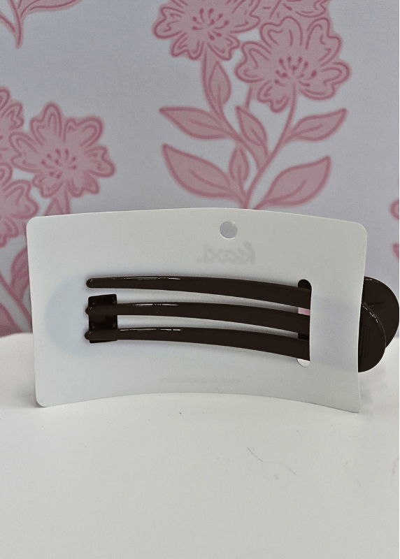 Oversized Lay Down Claw Clip - Shiny Dark Brown - MerciGrace BoutiqueHair Clips