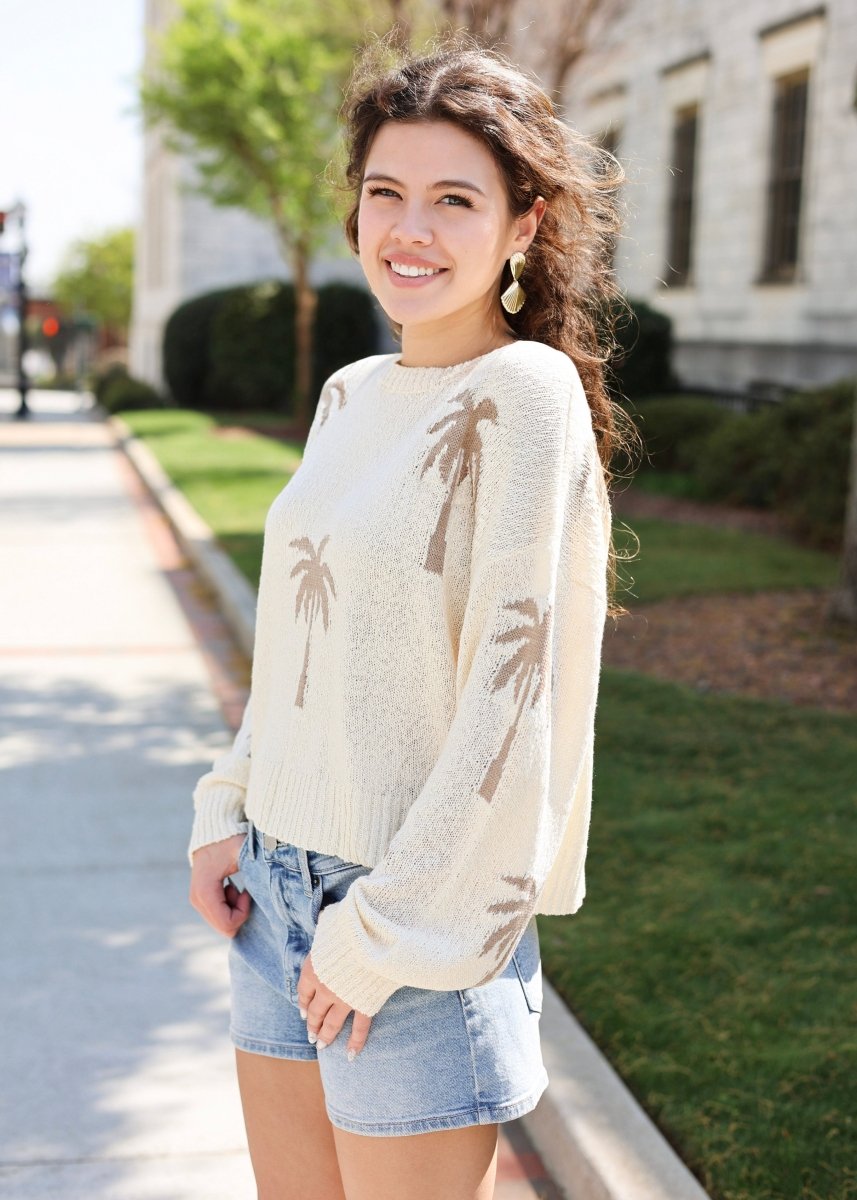 Palm Beach Sweater - Cream - MerciGrace BoutiqueTop