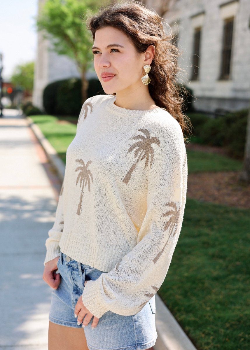 Palm Beach Sweater - Cream - MerciGrace BoutiqueTop