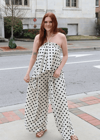 Palm Coast Polka Dot Linen Halter - MerciGrace BoutiqueTop