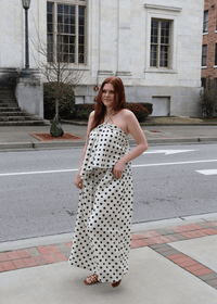 Palm Coast Polka Dot Linen Halter - MerciGrace BoutiqueTop