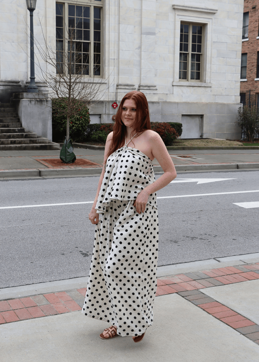 Palm Coast Polka Dot Linen Halter - MerciGrace BoutiqueTop