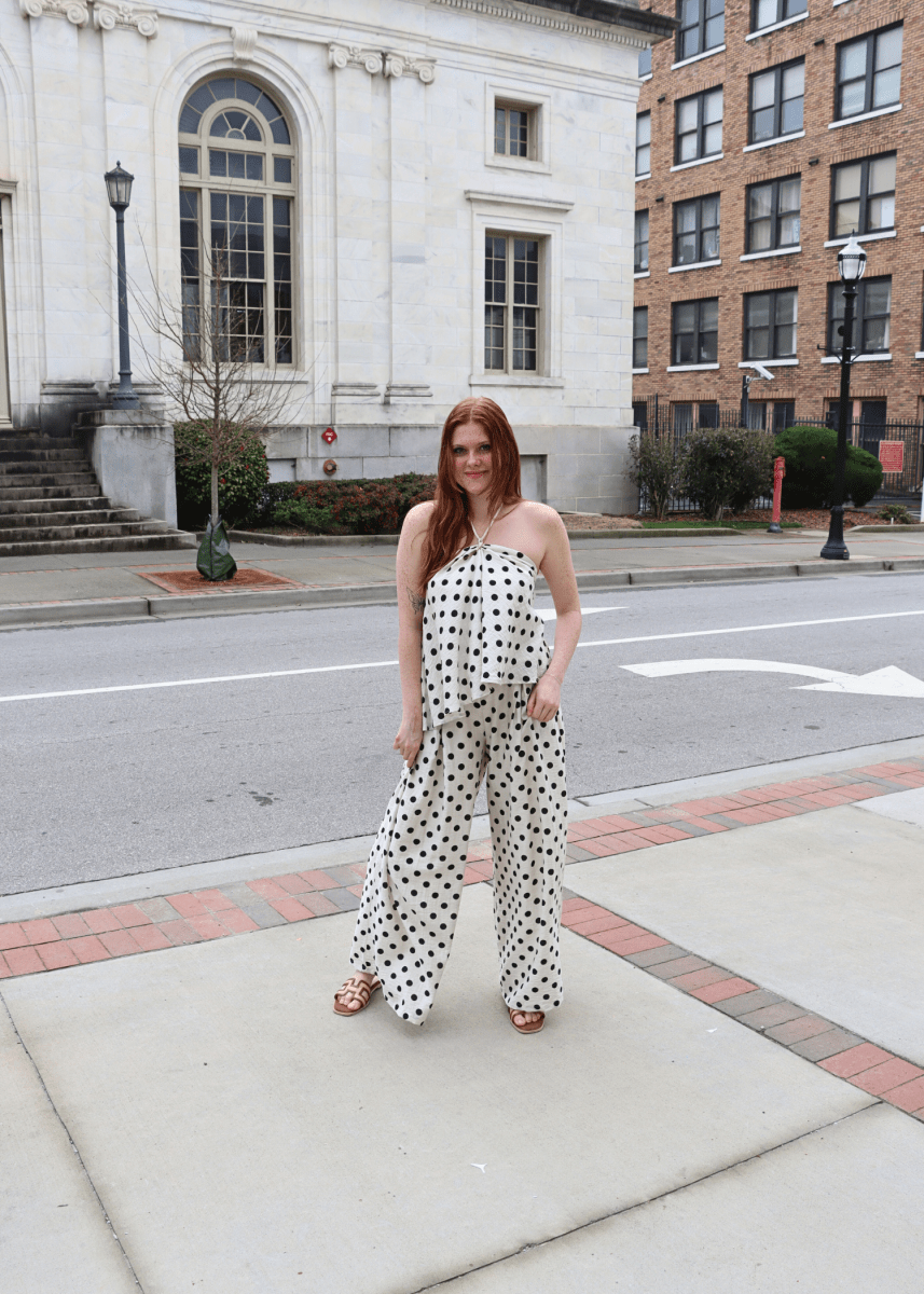 Palm Coast Polka Dot Linen Halter - MerciGrace BoutiqueTop