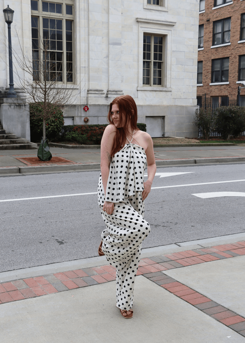 Palm Coast Polka Dot Linen Halter - MerciGrace BoutiqueTop