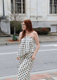 Palm Coast Polka Dot Linen Halter - MerciGrace BoutiqueTop