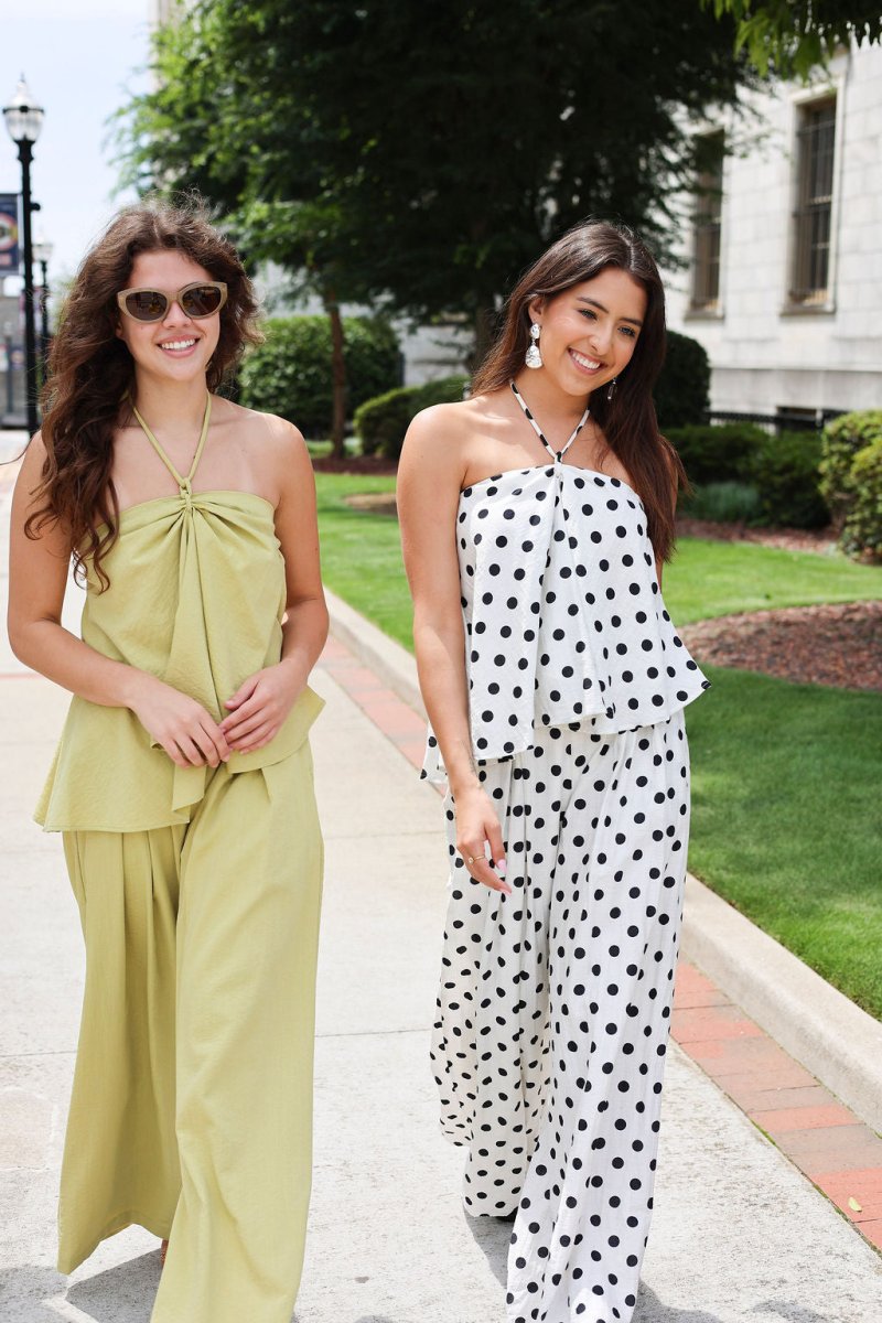Palm Coast Polka Dot Linen Pants - MerciGrace BoutiquePants