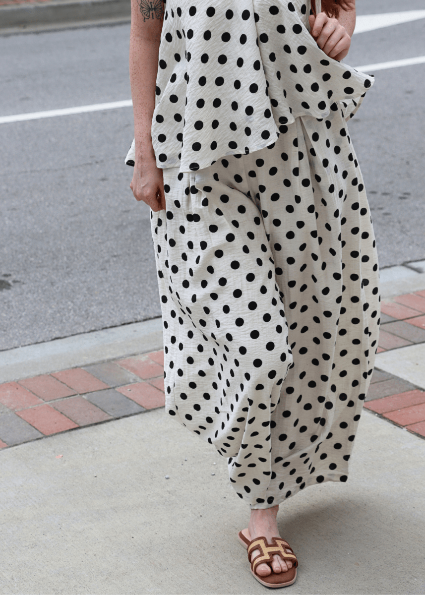 Palm Coast Polka Dot Linen Pants - MerciGrace BoutiquePants