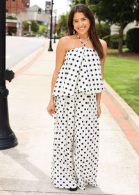 Palm Coast Polka Dot Linen Pants - MerciGrace BoutiquePants
