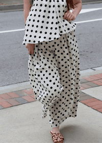 Palm Coast Polka Dot Linen Pants - MerciGrace BoutiquePants