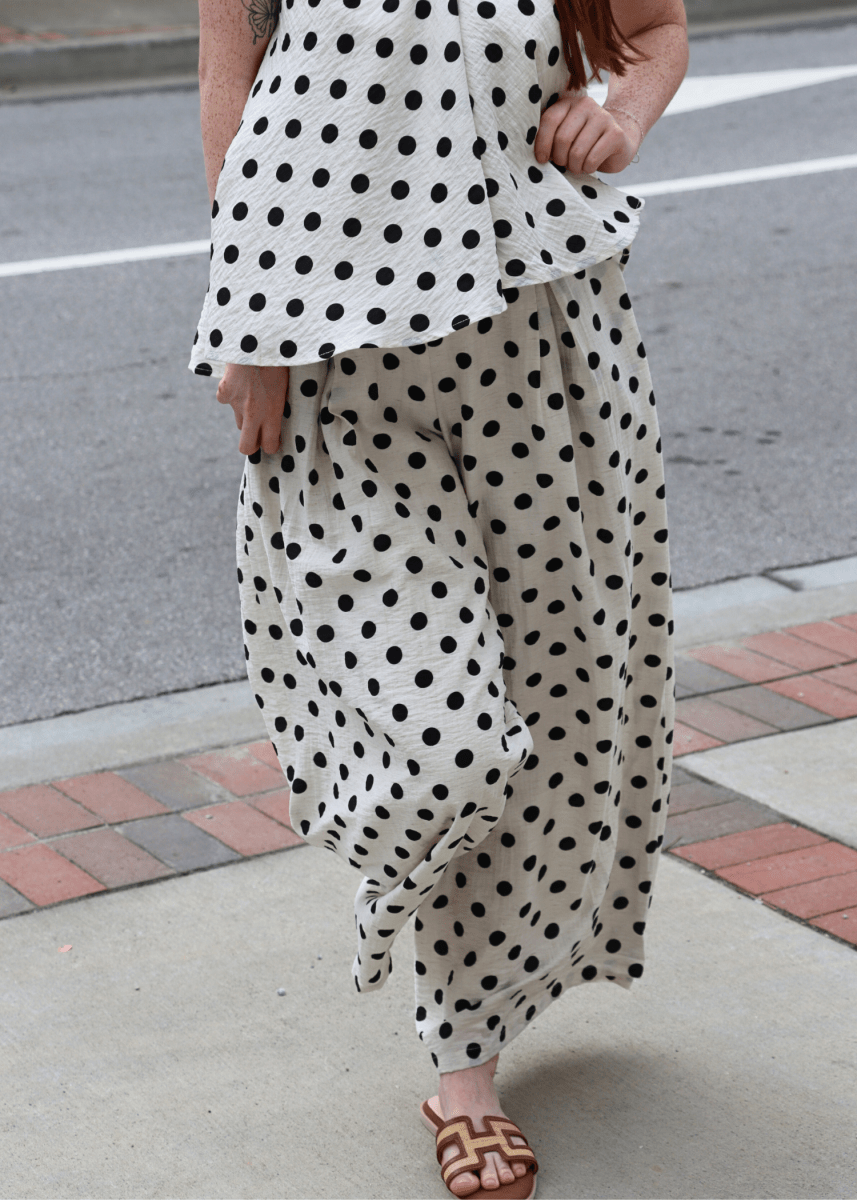 Palm Coast Polka Dot Linen Pants - MerciGrace BoutiquePants