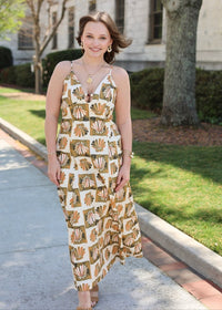 Palm Dunes Beaded Maxi Dress - Cream/Multi - MerciGrace BoutiqueDress