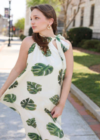 Palm Haven Maxi Dress - Cream/Green - MerciGrace BoutiqueDresses