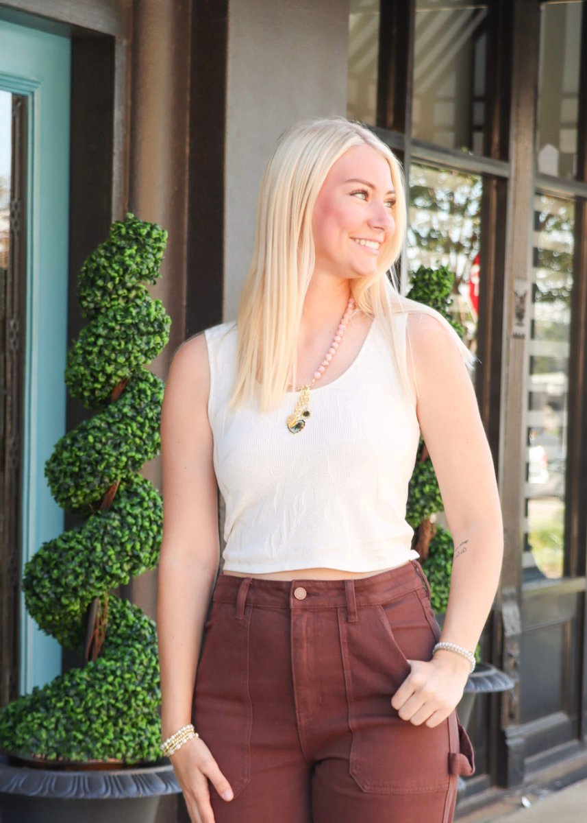 Palm Springs Sweater Tank - Sea Salt - MerciGrace BoutiqueTank