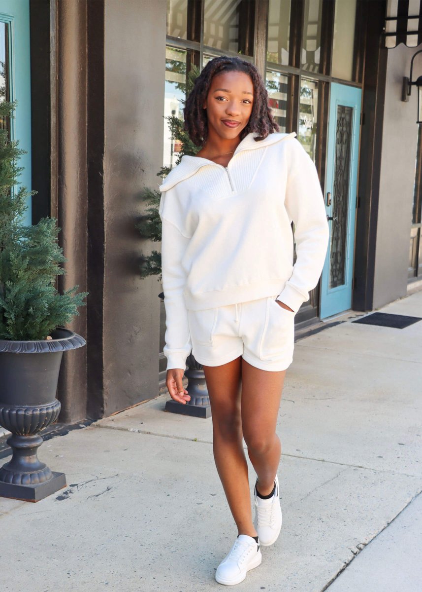 Patio Fleece Short - Sea Salt - MerciGrace BoutiqueShorts