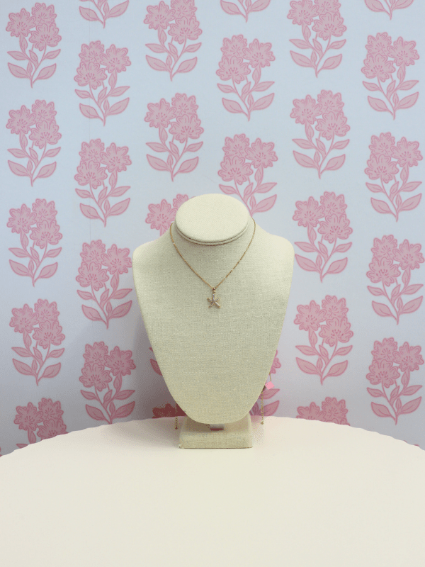 Pave Crystal Starfish Pendant Necklace - Gold/Clear - MerciGrace BoutiqueNecklace