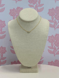 Pave CZ Sideways Cross Necklace - Gold/Clear - MerciGrace BoutiqueNecklace