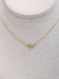 Pave CZ Sideways Cross Necklace - Gold/Clear - MerciGrace BoutiqueNecklace