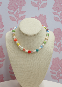 Pearl & Ceramic Shell Mixed Necklace - Multi - MerciGrace BoutiqueNecklace