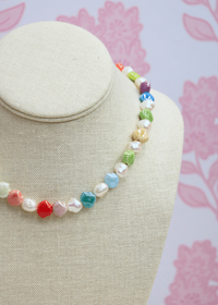 Pearl & Ceramic Shell Mixed Necklace - Multi - MerciGrace BoutiqueNecklace