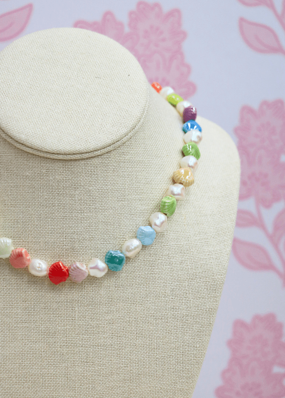 Pearl & Ceramic Shell Mixed Necklace - Multi - MerciGrace BoutiqueNecklace